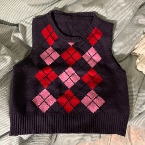 preppy y2k knit sweater vest autumn
